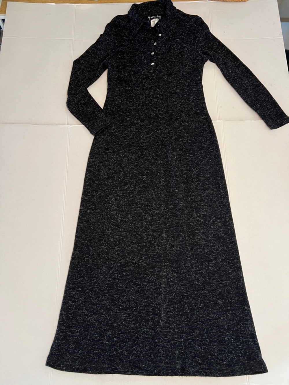 90’s VINTAGE ALL THAT JAZZ CHARCOAL LONG SLEEVE MAXI DRESS